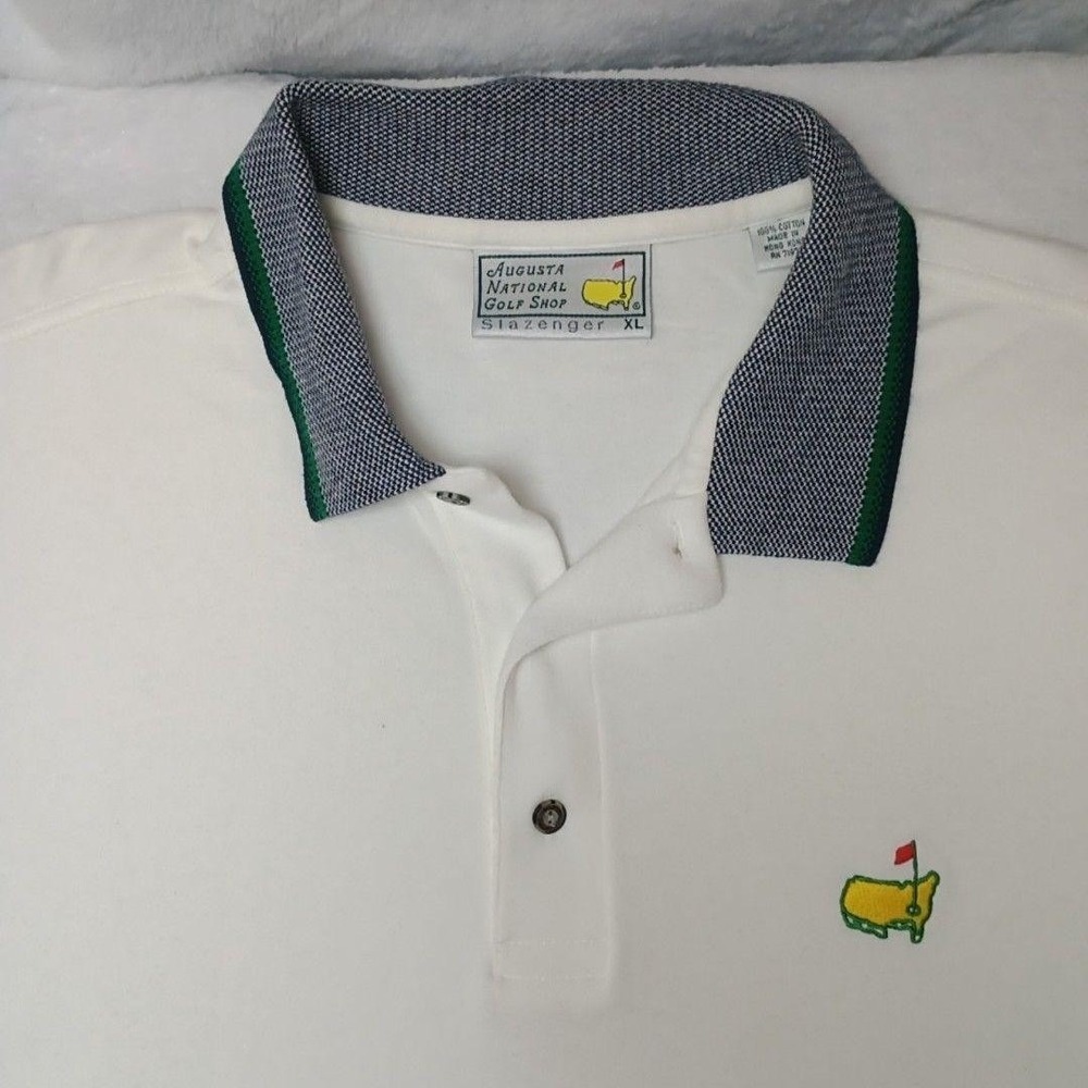 Masters Polo Shirt Mens XL White Augusta National Golf Shop Slazenger Vintage - Picture 3 of 10